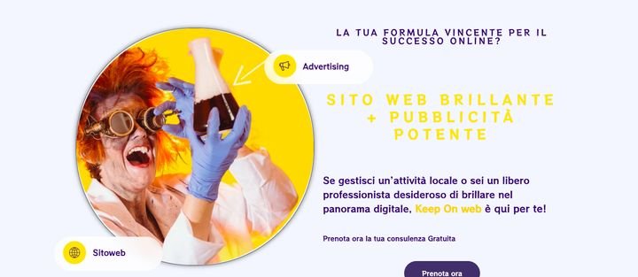 Landing page sito web più pubblicità